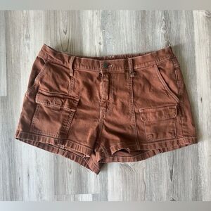 Wild Fable Brown Utility Cargo Shorts Women’s Large High Rise Pockets
